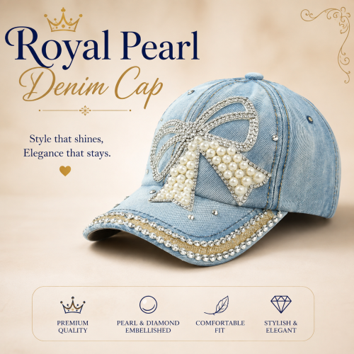 Royal Pearl Denim Cap