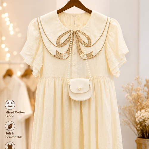 Mixed Cotton Girls Dress