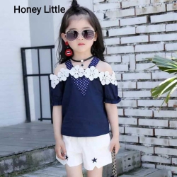 Blue Top White Pant