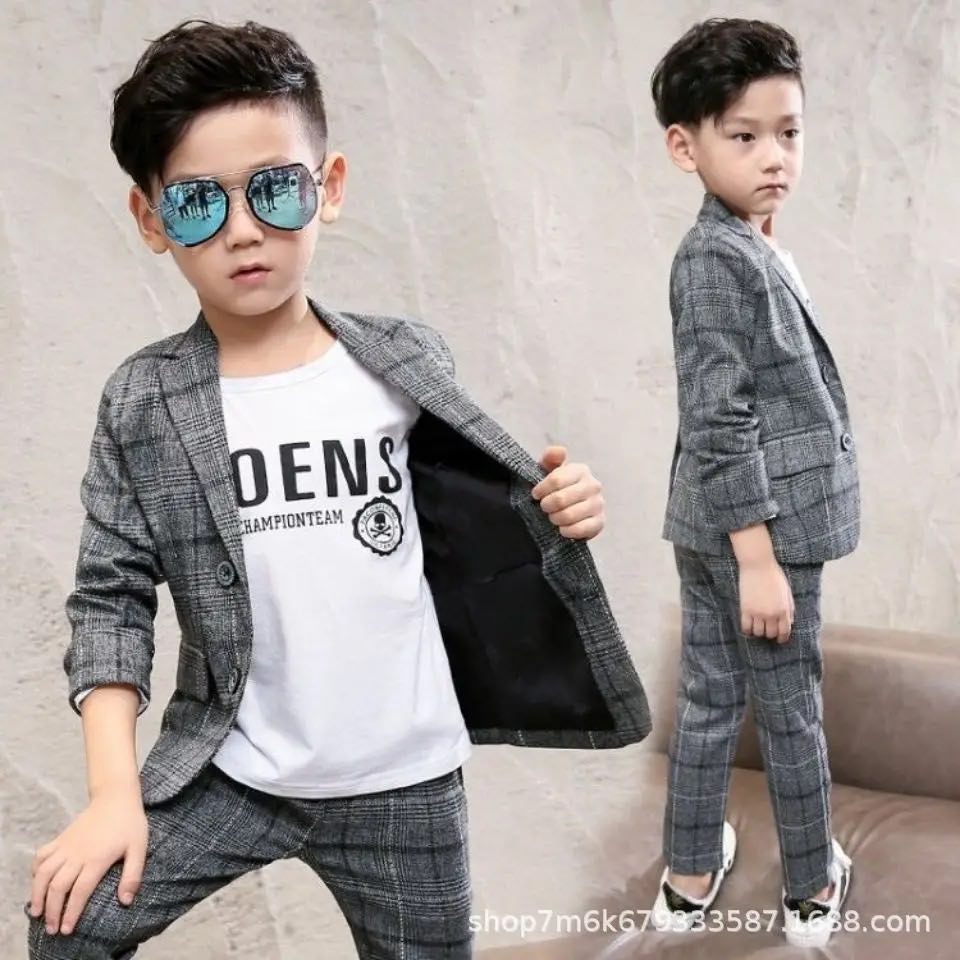 Classic Formal Boys Gentleman Wedding Suit Children Outerwear Clothing School Uniform Boy Outfit Suits For 4 5 6 7 9 10 12 Years