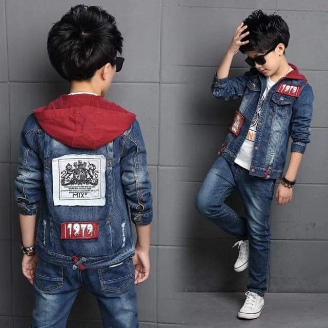 boys denim jeans and jacket set