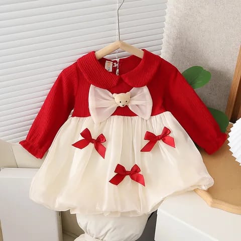 Baby Clothes Long Sleeve Mesh Shirts With Corduroy Bows Dresses 2 Piece Baby Clothing Set