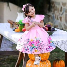 3D Print Little Girls Flower Pageant Wedding Kids Party Wear Dresses Top Quality Princess Super Butterfly Toddler Baby Dress