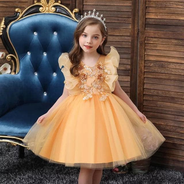 Flower Christmas Toddler Kids Baby Girls Sequin Bowknot Dress Wedding Party Princess Dress