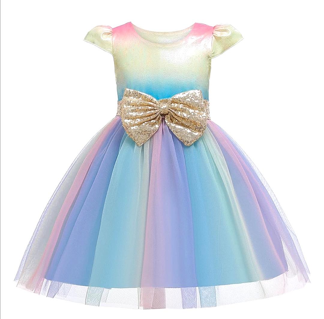 LZH Sequins Net Yarn Princess Dress Girls Prom Party Dresses Halloween Christmas Dress