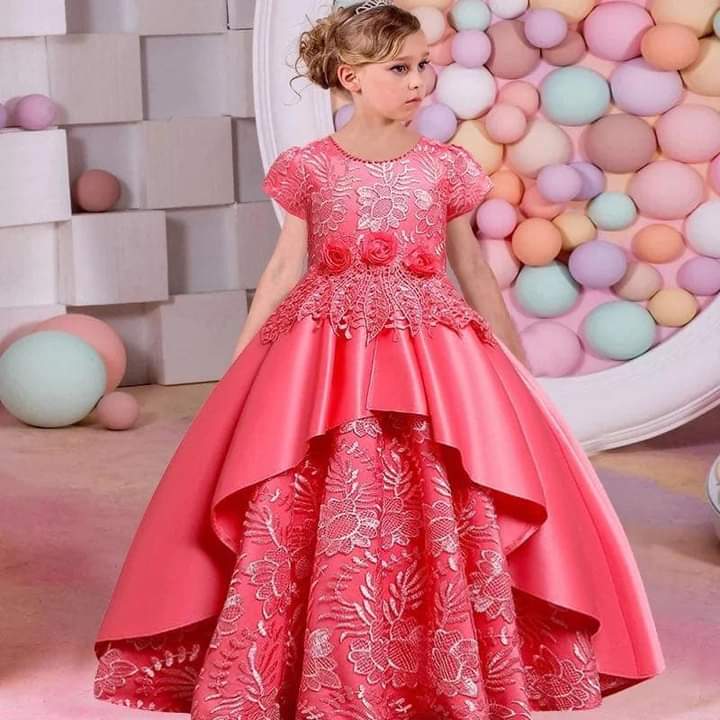 High Quality Children's Clothing Teenage Big Girls Maxi Dress Flower Girl Party Ball Gown