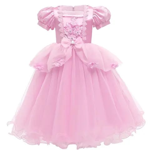 Fancy Little Girls Lace Dresses Flower Girls Dresses Puffy Party Long Ball Gown For Kids