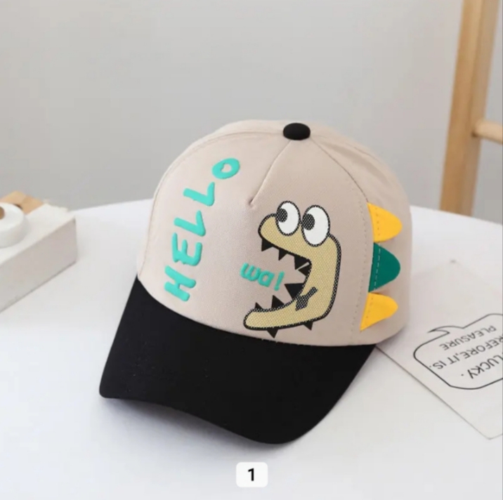 Kids Cartoon Dinosaur Embroidery Cap Thin In Summer Sun Protection Sports Hat Designer Bonnet