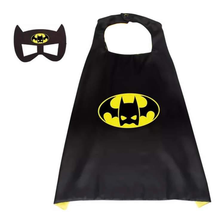 Custom Logo Printed Bat-Man Halloween Double Layers Superhero Cape And Free Mask