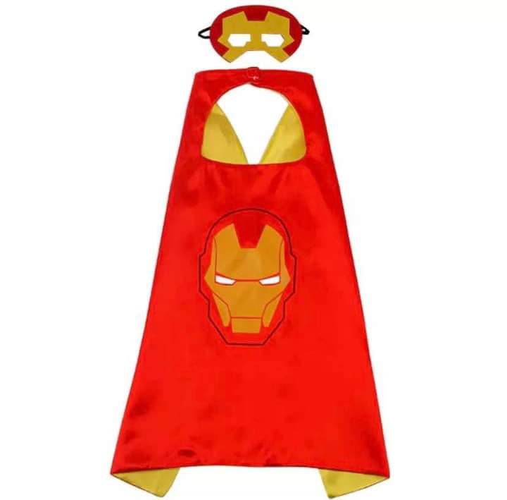 Custom Logo Printed C-America Halloween Double Layers Superhero Cape And Free Mask