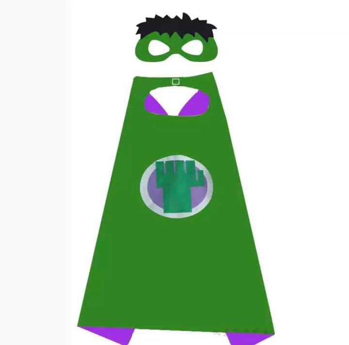 Custom Logo Printed Hulk Halloween Double Layers Superhero Cape And Free Mask