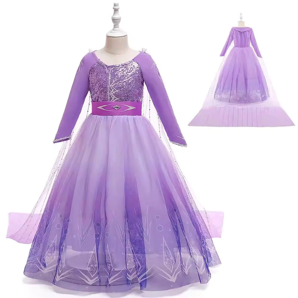 Children'S Princess Dress Wonderland Princess dress Elsa Princess dress Runway Girl's trailing evening dress